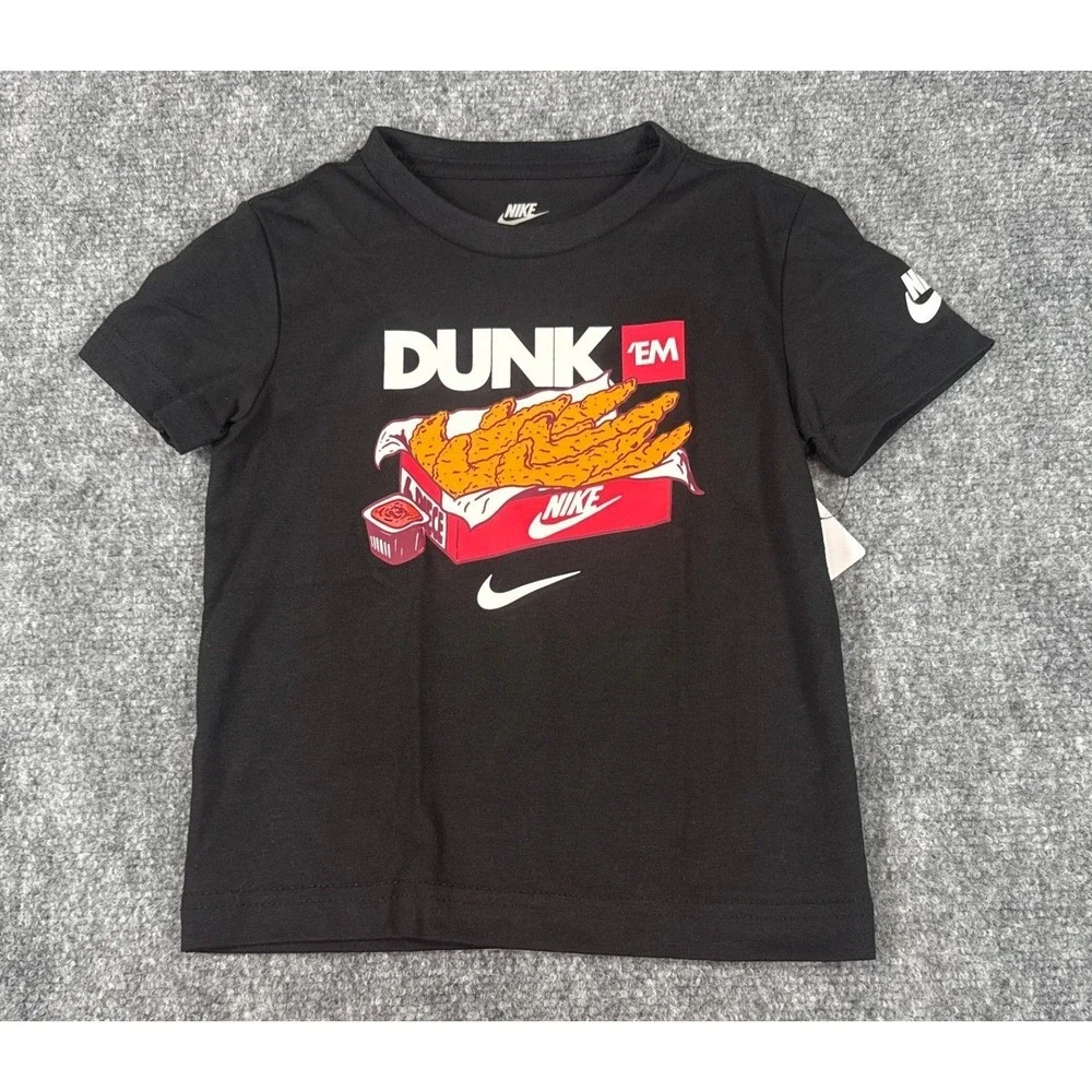 Nike Toddler Boys 2-Piece Dunk Em Graphic T-Shirt & Short Set Black Red 3T NWT
